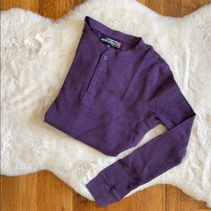 Purple Waffle long sleeve Henley